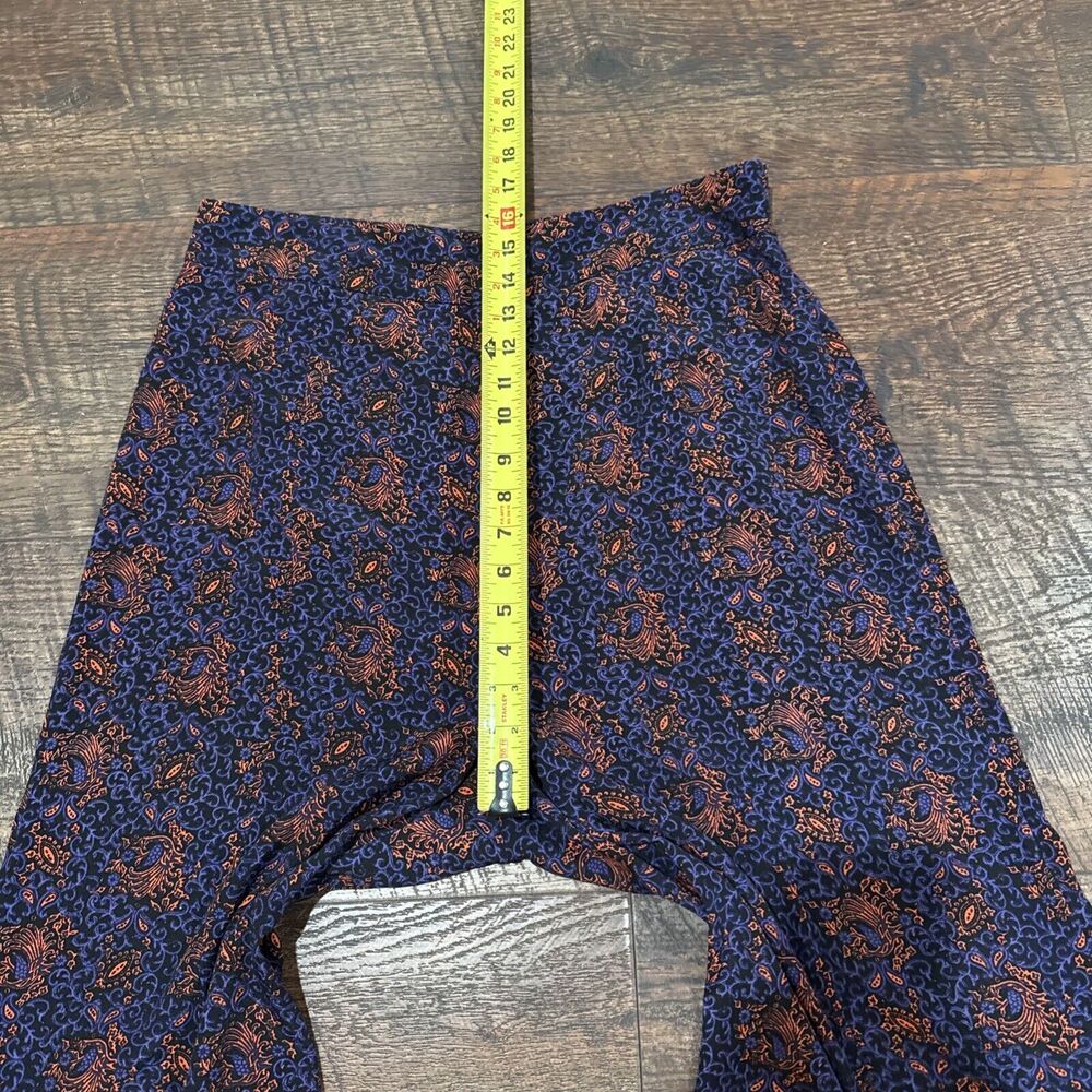 Elevenses Anthropologie Pants Paisley Wide Leg Palazzo Boho Flowy Purple Size 12 - Picture 8 of 12